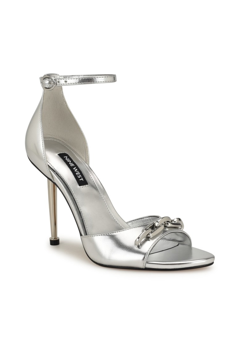 Nine West Women's Rittz Stiletto Heel Open Toe Dress Sandals - Silver