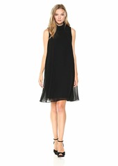 NINE WEST Women's Shift Dress W/Fly Away Back Detail and Collar