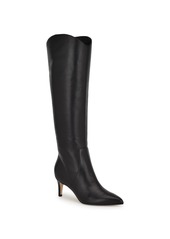 Nine West Women's Sirena Pointy Toe Knee High Boots - Black Suede