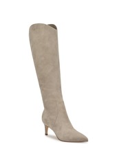 Nine West Women's Sirena Pointy Toe Tall Shaft Dress Boots - Taupe Suede