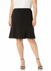 NINE WEST Women's Size Plus BI Stretch Skirt with Single Ruffle  W