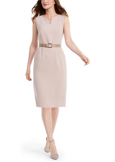 NINE WEST Women's Sleeveless Crepe Dress with Waist Detail