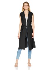 NINE WEST Women's Sleeveless Crepe Duster with TIE Detail  XS