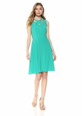 NINE WEST Women's Sleeveless crossneck fit and Flare Dress