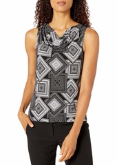 NINE WEST Women's Sleeveless U Neck Printed Knit TOP