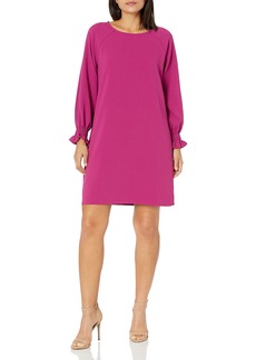 NINE WEST Women's Smocked Sleeve Shift Dress