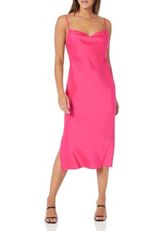 Nine West Women's Spaghetti Strap BIAS Cut Slip Dress W/C HOT Pink