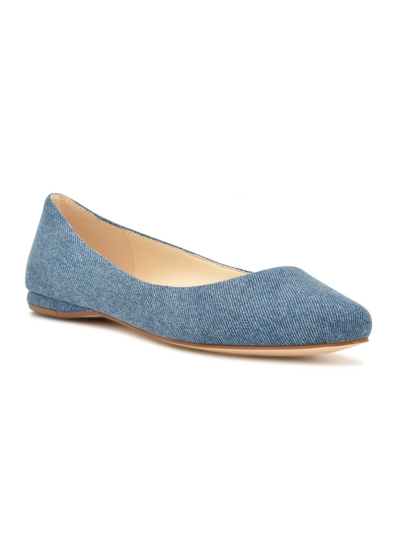 Nine West Women's Speakup Round Toe Slip-On Casual Flats - Blue Denim