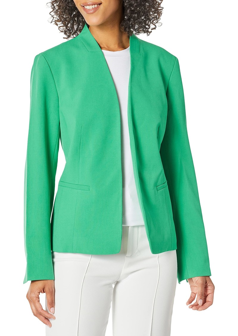 Nine West Womens Stretch Crepe Kiss Front Jacket 7 