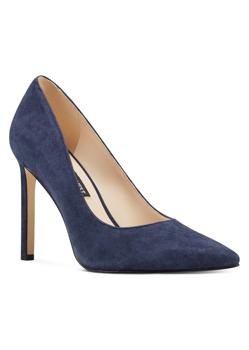 Nine West Women's Tatiana Stiletto Pointy Toe Dress Pumps - Navy Suede