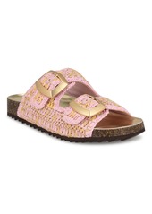 Nine West Women's Tenly Round Toe Slip-On Casual Sandals - Light Natural Multi
