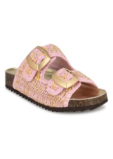 Nine West Women's Tenly Round Toe Slip-On Casual Sandals - Pink Multi