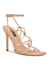 Nine West Women's Tenor Ankle Wrap Heeled Dress Sandals - Light Natural