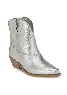 Nine West Women's Texen Western Ankle Booties - Silver- Manmade