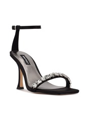 Nine West Women's Yazmin Ankle Strap Dress Sandals - Black Satin