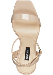 Nine West Women's Zadie Square Toe Stiletto Heel Dress Sandals - Nude Patent