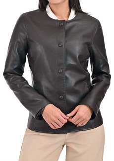 Nine West No Collar Jacket In Brown