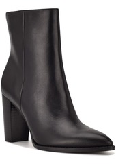 Nine West Try Me Womens Leather Pointed-Toe Ankle Boots