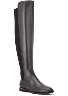 Nine West Womens Faux Leather Embossed Over-The-Knee Boots