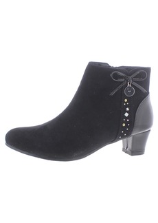 Nine West Womens Microsuede Embellished Ankle Boots