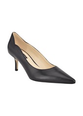 Nine West Abaline Pointy Toe Pump in Black Leather at Nordstrom