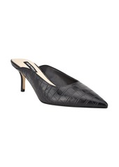 Nine West Angle Pointed Toe Pump in Black Croco at Nordstrom