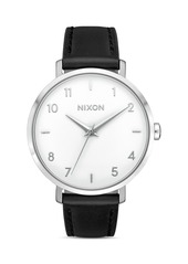 Nixon Arrow Black Leather Strap Watch, 38mm