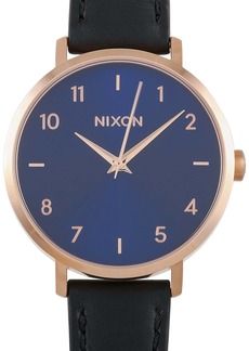 Nixon Arrow Leather 38 mm Stainless Steel Rose Gold / Indigo / Black Watch A1091 2763