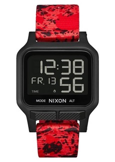 Nixon Heat Digital Rubber Strap Watch in Black /Red at Nordstrom