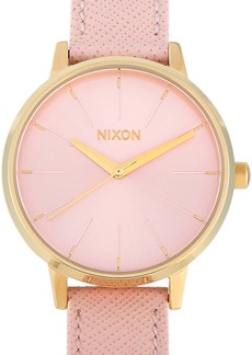 Nixon Kensignton Leather Gold-Toned Stainless Steel Pale Pink 37 mm Ladies Watch A1082813