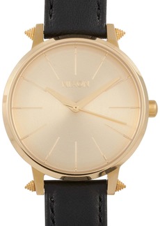 Nixon Kensington Leather 37mm Gold Tone Stainless Steel Artifact Watch A108 3148