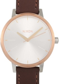 Nixon Kensington Leather 37mm Rose Gold Tone Stainless Steel Watch A108 2632