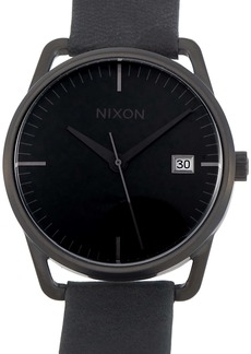 Nixon Mellor Automatic 38 mm All Black Stainless Steel and Leather Watch A199 001