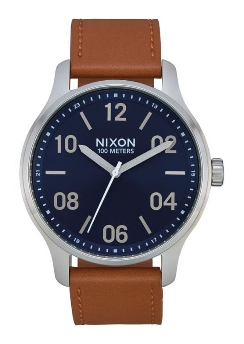 Nixon Patrol Leather Strap Watch