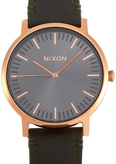 Nixon Porter Rose Gold Toned Gunmetal Dial Watch A1058 2441