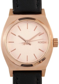 Nixon Small Time Teller Leather All Rose Gold 26 mm Stainless Steel Ladies Watch A509 1932