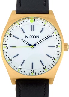 Nixon The Crew Leather 39mm Gold-Tone Stainless Steel Watch A1188 2769
