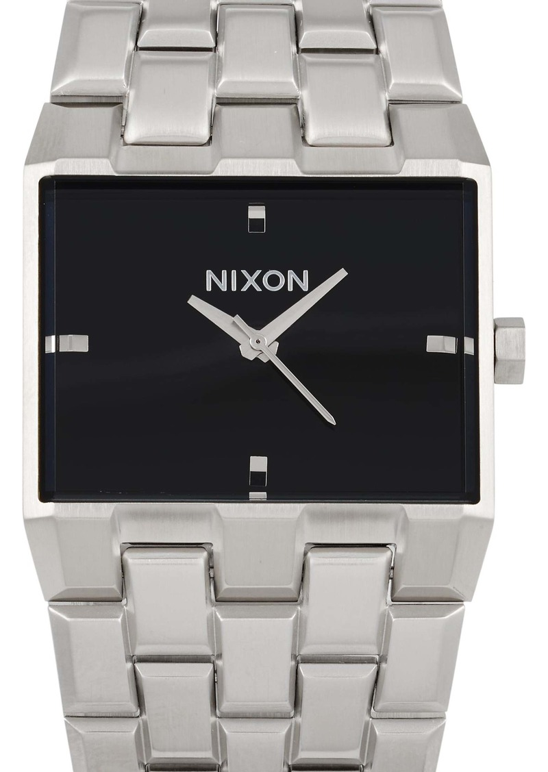 Nixon Ticket II Silver/Black 34mm Stainless Steel Watch A1262-625