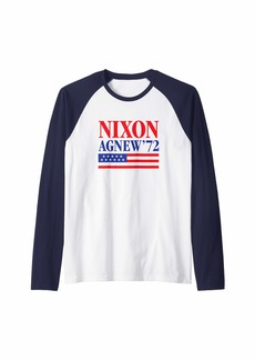 Richard Nixon 72 Retro Presidential Campaign Raglan Baseball Tee