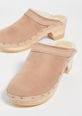 No.6 Dakota Shearling Mid Heel Clogs