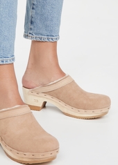 No.6 Dakota Shearling Mid Heel Clogs