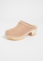 No.6 Dakota Shearling Mid Heel Clogs