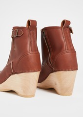 No.6 Leather Wedge Buckle Boots