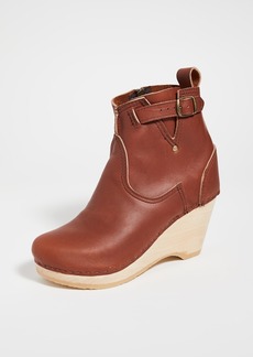 No.6 Leather Wedge Buckle Boots