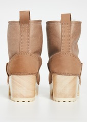 No.6 Pull On Shearling Mid Tread Clog Boots