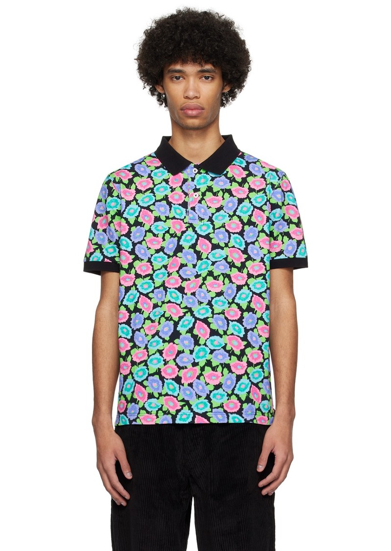 Noah Black Floral Polo