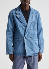 Noah Double Breasted Denim Sport Coat