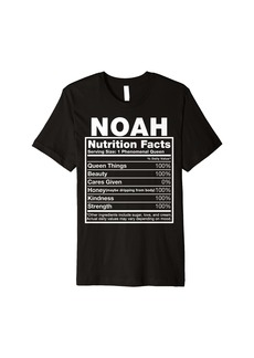 Noah Nutrition Facts T-Shirt Noah Name Birthday Shirt Premium T-Shirt