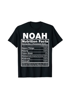 Noah Nutrition Facts T-Shirt Noah Name Birthday Shirt T-Shirt