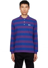 Noah Purple & Blue Striped Long Sleeve Polo